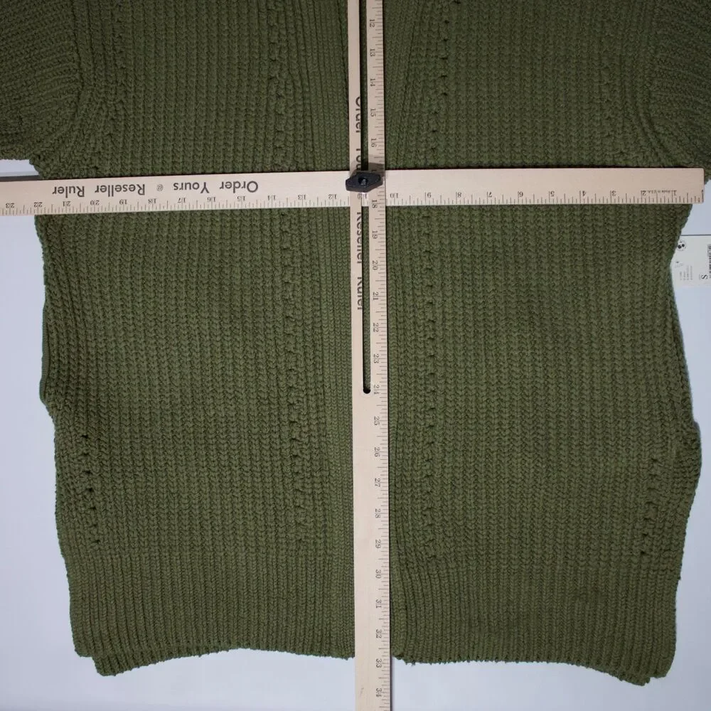 Free People Olive Open-Front Chunky Knit Cardigan